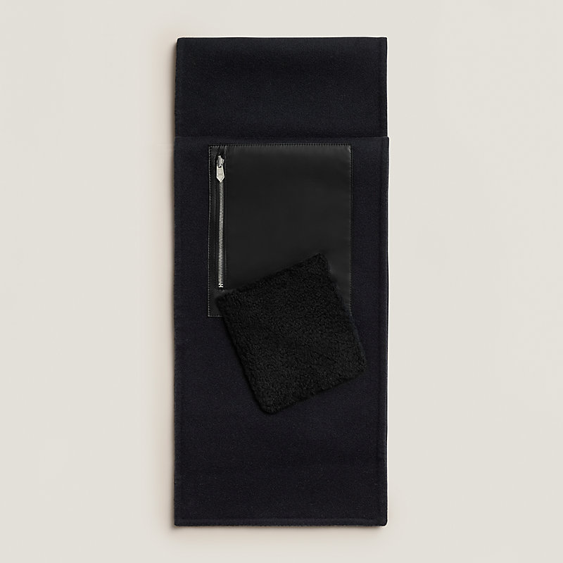 カシミヤマフラー 30×190 cm 《アウト・オブ・ポケット》 - ブルー